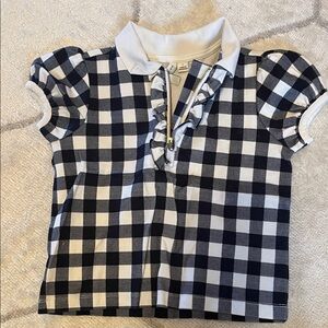 Janie and Jack Navy and White Checkered Polo